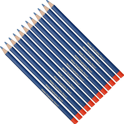 12 PCS Sewing Marking Pencils Water Soluble Tailor's Chalk for Fabric Clothing Cutting Wood-cased Pencil(Blue)...