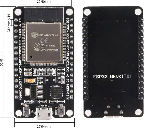 Aokin ESP32 ESP-WROOM-32 Development Board 2.4 GHz WiFi and Bluetooth Dual Cores Microcontroller ESP-WROOM-32 Chip for Arduino NodeMCU, 1 Pcs......