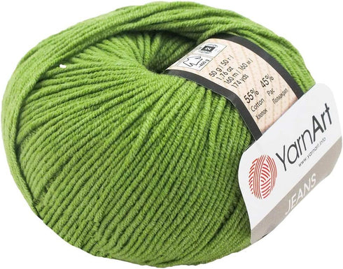 55% Cotton 45% Acrylic YarnArt Jeans Sport Yarn 1 Skein/Ball 50 gr 174 yds (69)...