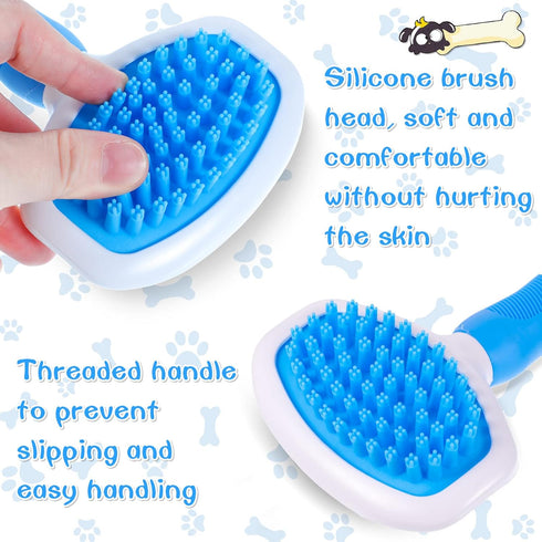 Dog Bath Brush Pet Brush with Soft Silicone Bristles Dog Wash Brush Rubber Dog Bath Scrubber Dog Grooming Brushes Pet Deshedding Massage Brush wit...