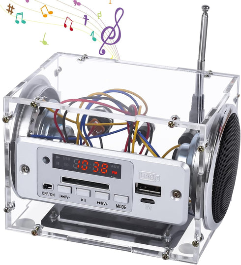 ICStation DIY Bluetooth-Compatible Speaker Kit, Soldering Practice Kit with Rechargeable Battery Mini Home Outdoor Stereo Sound Amplifier,USB, AUX...