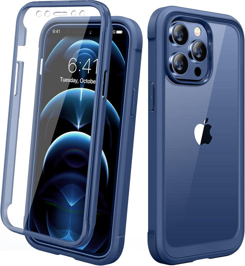 Miracase Designed for iPhone 12 Pro Max Case, Full Body Rugged Case with Built-in Touch Sensitive Anti-Scratch Screen Protector, Soft TPU Case Com...