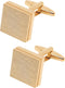 Brushed Metal Square Metal Cufflinks for Men In Gift Box Silver/Black/Gold Plated/Rose Gold Men's Cuff Link for Wedding Shirt Party Business Regul...