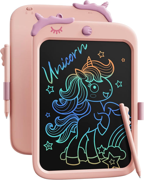 10 Inch Dinosaur Writing Tablet for Kids - Educational Travel Toy, Birthday Gift for 3-9 Year Old Boys and Girls (Pink)...