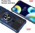 for Wiko Voix Case with Screen Protector,Built-in Magnetic Car Ring Stand,Full Body Protection Frosted PC Back Soft TPU Bumper Raised Corner Edge ...