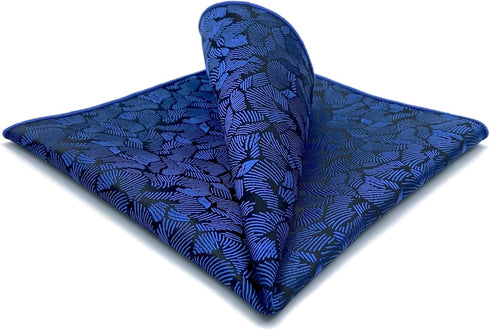 S&W SHLAX&WING Mens Pocket Square for Suit Navy Blue Black Large Size Pattern 12×12 Business...
