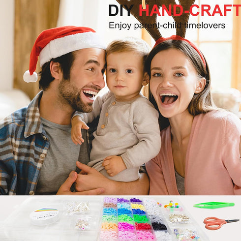 Redtwo 6200 Pcs Clay Beads Bracelet Making Kit, Flat Round Polymer Heishi Friendship Bracelet Jewelry Kit with Charms and Elastic Strings for Girl...