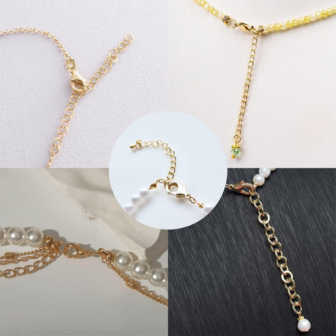 900 Pcs Jewelry Making Accessories Set 50 Lobster Clasps 150 Half Round Open Crimp Beads 400 Open Jump Ring Connectors 150 Bead Tips Knot Covers a...