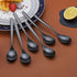 Black Tea Spoons, 6-Piece Silverware Set, Stainless Steel, 6.6 Inches, Dishwasher Safe...