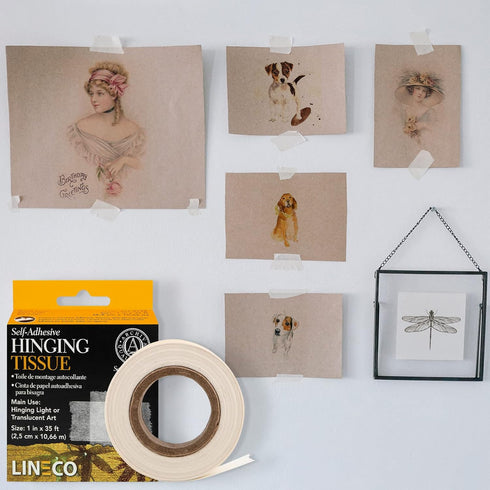 Lineco, Archival Self-Adhesive Mounting Hinging Tissue, for Lightweight and Translucent Art, Documents, Acid-Free, 1 Inch x 35 Feet, Pack of 1...