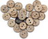 100pcs 13mm(0.5inch) Brown Natural Coconut Shell Buttons, 2 Holes Eco-friendly Wooden Buttons for Sewing, Children Handmade Scrapbooking, Baby Clo...