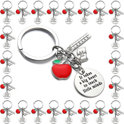 PHAETON 20PCS Teacher Gifts for Women Teacher Keychain Teacher Appreciation Gifts thank You Gifts for Teachers from Students, 2.95‘’, Silver...