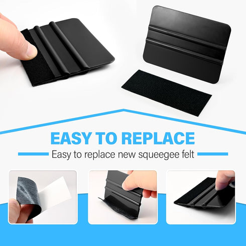 Gomake Wallpaper Smoothing Tool Wallpaper Brush Tools Kit with Felt Squeegee Craft Precision Knife for Paper Peel and Stick Wallpaper Car Wrap Vin...