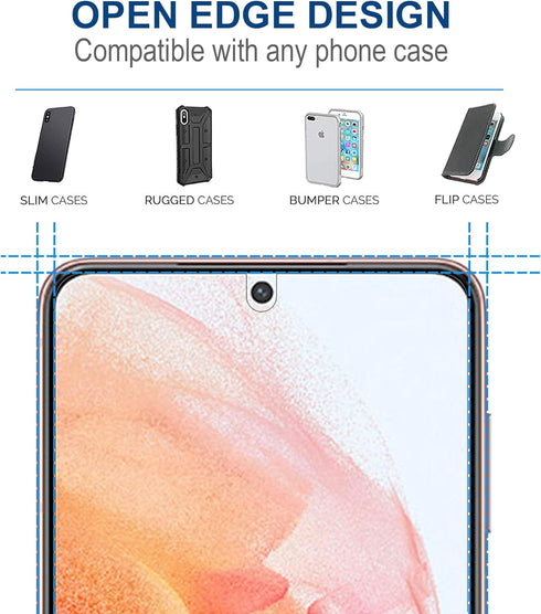 Arae Screen Protector for Samsung Galaxy S21, HD Tempered Glass Anti Scratch Work with Most Case, 6.2 inch, 3 Pack...
