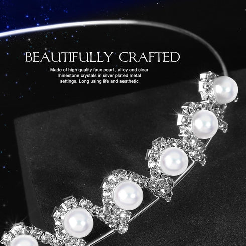 Teenitor Crown, 5pcs Tiaras for Women, Tiara Crown, Silver Tiara for Little Girls Rhinestone Headbands Wedding Headband Party...