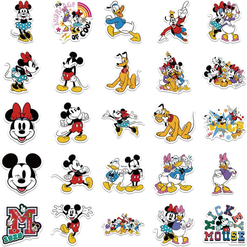 100Pcs Mickey&Minnie Sticker for Kids, Cute Disney Cartoon Mickey&Minnie Mouse Waterproof Vinyl Stickers for Teen Girl Water Bottle, Laptop, Phone...