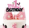 BEISHIDA Girls Cake Topper Mouse Cake Topper Mouse Birthday Party Decorations My 1st Birthday Pink and Black Mouse Birthday Party Supplies for Kid...