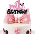 BEISHIDA Girls Cake Topper Mouse Cake Topper Mouse Birthday Party Decorations My 1st Birthday Pink and Black Mouse Birthday Party Supplies for Kid...