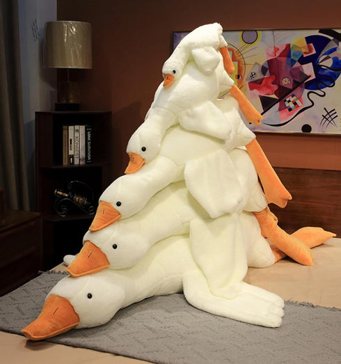 Goose Stuffed Animal Plush Pillow Big Duck Plushies Doll Cute Toy Goose Plush Xmas Gifts 20'' (19.7 inch, White Goose)...