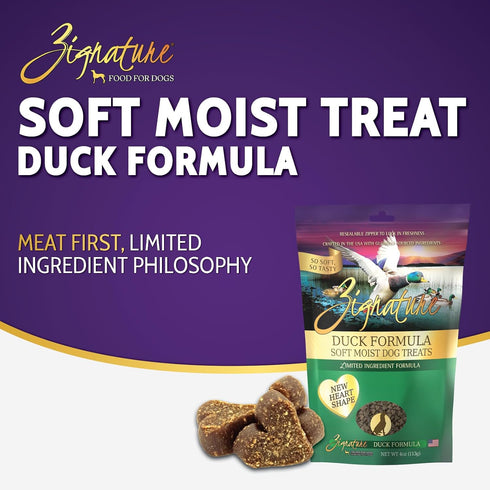 Zignature Duck Soft Moist Treats for Dogs...
