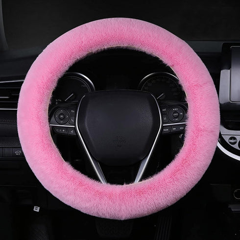 Cute Fluffy Steering Wheel Cover Set, Warm Soft Fur Fuzzy Steering Wheel Covers for Women/Girls,Universal 15 Inch 1 Set 8 Pcs Furry Car Accessorie...