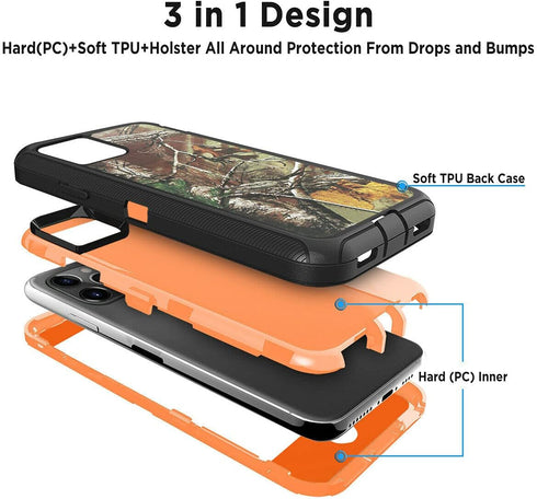 Defender Case Designed for iPhone 12 Pro Max, Protective Defender Shockproof Hybrid Case Dual Layer Design Hard Cover Compatible with iPhone 12 Pr...