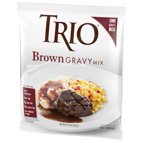 Trio Gravy Mix, Brown Gravy, Holiday Roasts, Dehydrated, Just Add Water, 13.37 oz Bag...