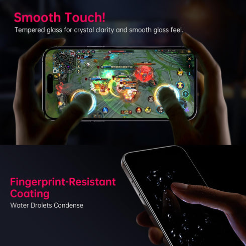 X-it 2-Pack Screen Protector for iPhone 15 Pro(6.1"), 9H+ Tempered Glass, Auto-Dust Removal, Military Grade Protection, Bubble-Free, Full Coverage...