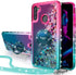 Silverback for Galaxy A11 Case, Moving Liquid Holographic Sparkle Glitter Case with Stand, Bling Diamond Rhinestone Ring Protective Girls Women Ca...