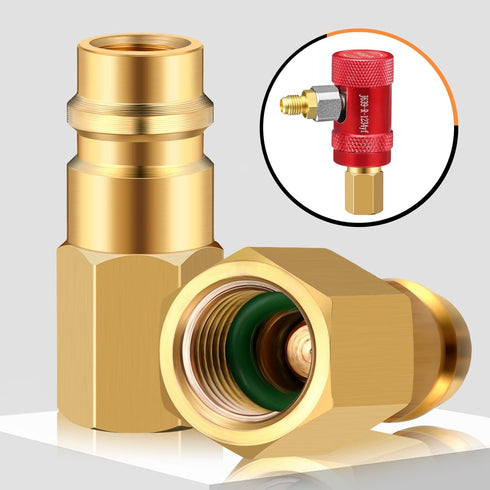 6 Pcs R1234yf to R12 Retrofit Conversion Adapter Fitting Kit Compatible with 1/4 Sae Thread Low High Side Retrofit Conversion Ac Charging Port Ada...