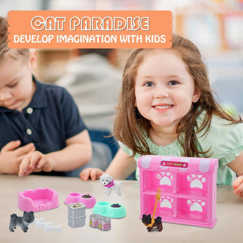 Pet Pretend Play Toys, 35Pcs Dog Figures Playset Toys for Kids Realistic Detailed Dog Care Center with Accessories Toy Sets Educational Gifts for ...