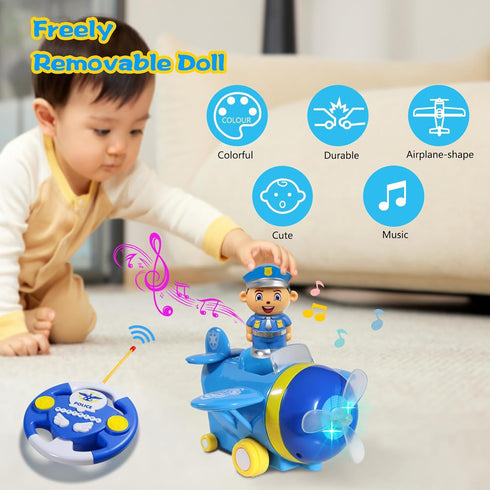 HDOIT Remote Control Airplane Toddler RC Plane Toys for 3 Year Old Boy and Girls, Activity Cool Birthday Christmas Music Gift for 3-12 Years Boys ...