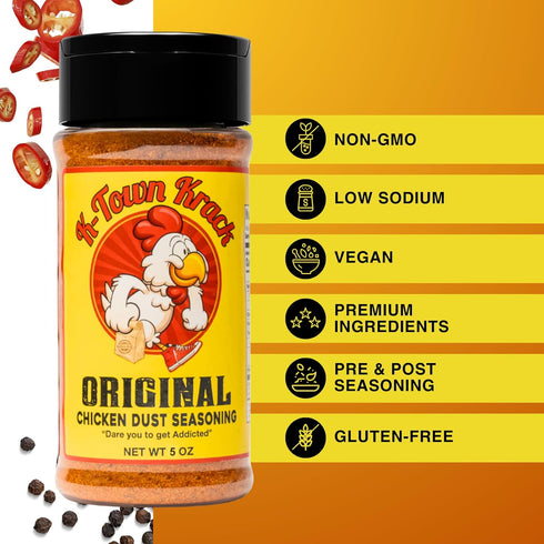 K-Town Krack - Original Chicken Dust Seasoning - All-Purpose Seasoning & BBQ Rub Seasoning for Chicken, Beef, Pork, Fish - All-in-one Spice Rub, B...