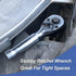 Stubby Ratchet 3/8" Drive Ratchet Handle Wrench 72-Tooth Quick-Release Reversible Chrome Vanadium Steel...