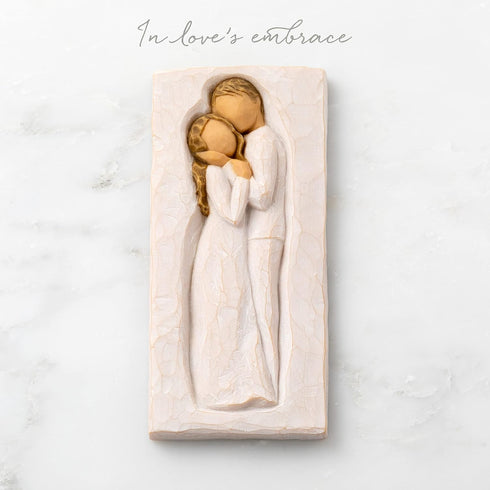 Willow Tree Embrace Plaque, Sculpted Hand-Painted bas Relief...