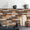 Livebor Brown and Gray Peel and Stick Backsplash Kitchen Wallpaper 11.8inch x 196.8inch Bathroom Wallpaper Kitchen Backsplash Waterproof Contact P...