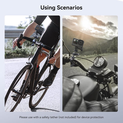 SMALLRIG Bike Motorcycle Handlebar Mount for Gopro, Pole and Roll Bar Mount, CNC All-Metal 22-32mm for Action Cameras Gopro, Insta360 and DJI - 41...