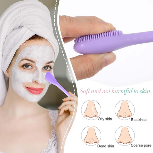 2PCS Manual Facial Cleansing Brush, Silicone Facial Mask Applicator 2 in 1 Face Mask Brush Face Scrubber Tool for Exfoliating Massaging Makeup Ski...
