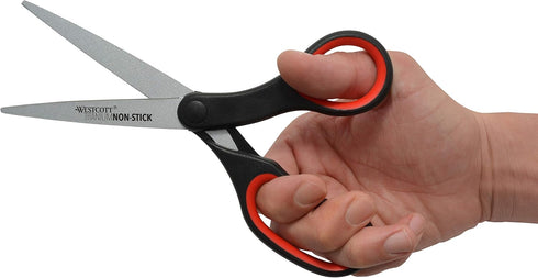 Westcott 8" Titanium Non-Stick Scissors, 2-Pack, Black and Red...