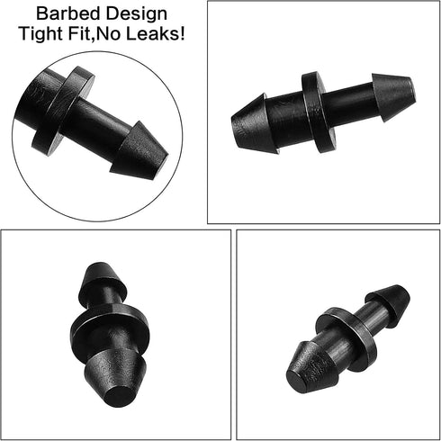 70 Pack Drip Irrigation Universal 1/4" Barbed End Plug Fittings, Barbed Connectors for Drip or Sprinkler System...
