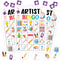 Artist Party Bingo Game, 24 Player Art Bingo Cards Set for Family Friend Activity, Painting Party Favor Decoration Holiday Supplies -a03...