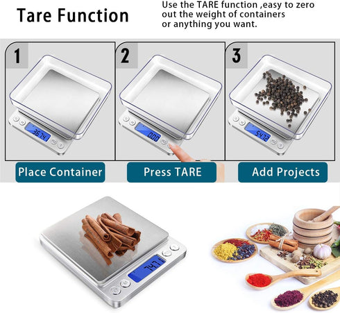 Fuzion Digital Gram Scale .01 Gram Accuracy, 500g Small Jewelry Scale, Mini Kitchen Food Scale for Herb, Powder, Gold, Coin - Weight Gram and Oz...