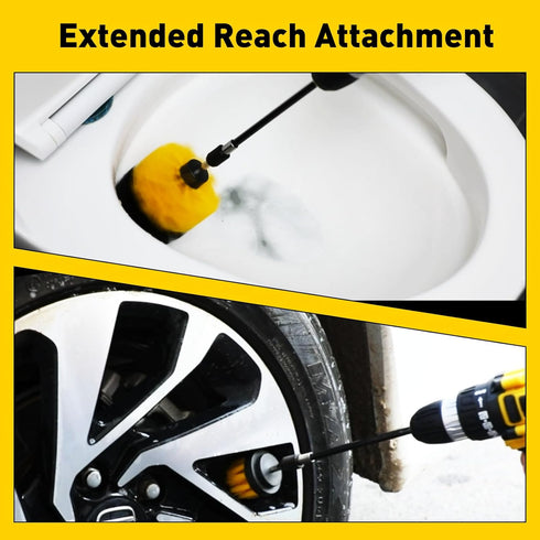 4Pack Drill Brush Attachment Set, Scrub Brush for Drill, Power Scrubber Brushes with Extended Attachment, All Purpose Drill Brush Cleaning Kit for...