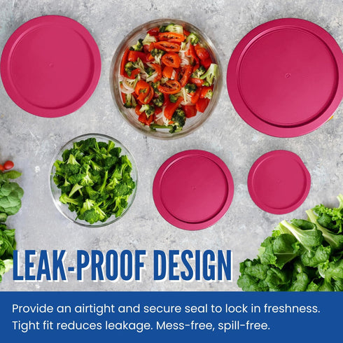 Replacement Lid for Pyrex 6" Storage Plastic Cover 4 Cup Bowl 7201-PC Fuchsia (6-Pack)...