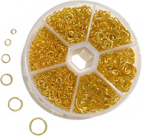 Gold Jump Rings for Jewelry Making 970Pcs Stainless Steel Jump Rings O Ring Mental Open Jump Rings Connectors Necklace Repair Kit, 4mm 5mm 6mm 7mm...