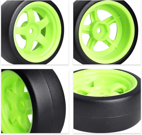 1/10 RC Drift Tires and Wheels 12mm Hex Hard Tyre for RC Drifting Car, Also Fit 1/12 1/14 1/16 Scale Models, Set of 4...