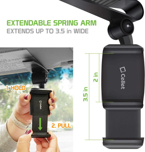 Sun Visor Phone Mount, Car Phone Holder for Car, Cradle Clip Compatible to Apple iPhones, Samsung Galaxy, Motorola Moto, Google Pixel Smartphones...