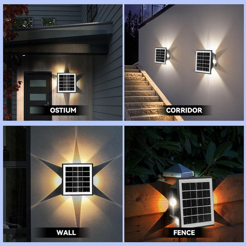 Solar Outdoor Lights Waterproof - Solar Wall Lights Outdoor,Dusk to Down Lighting for Wall,Fence,Farm,Yard,Deck,Garden,Patio Warm Light Solar Ligh...