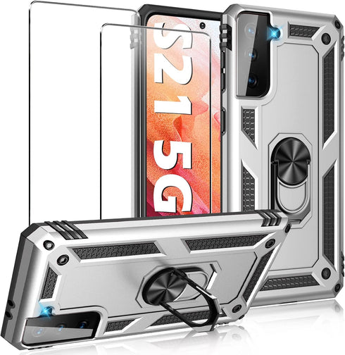 Case for Samsung Galaxy S21 5G Case Heavy Duty with Built in Screen Protector Hard Armor Military Anti-Fall Bumper Cover for Samsung S21 5G 6.2 20...