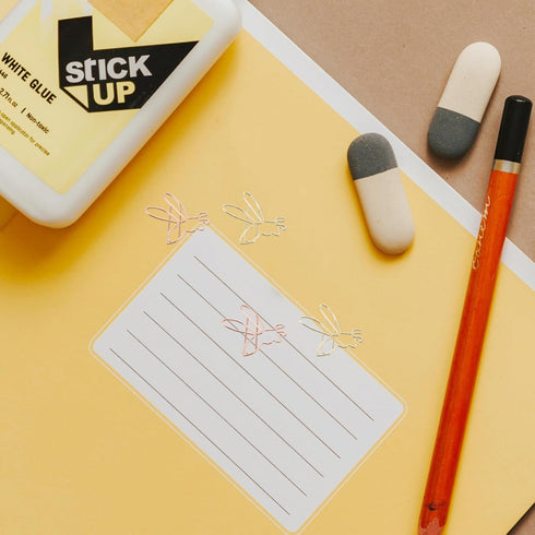 NUOBESTY Decorative File Folders 20pcs Cute Paper Clips Metal Bee Shape Journaling Paper Clamp Binder Clips Scrapbooking Bookmarks for Office Supp...